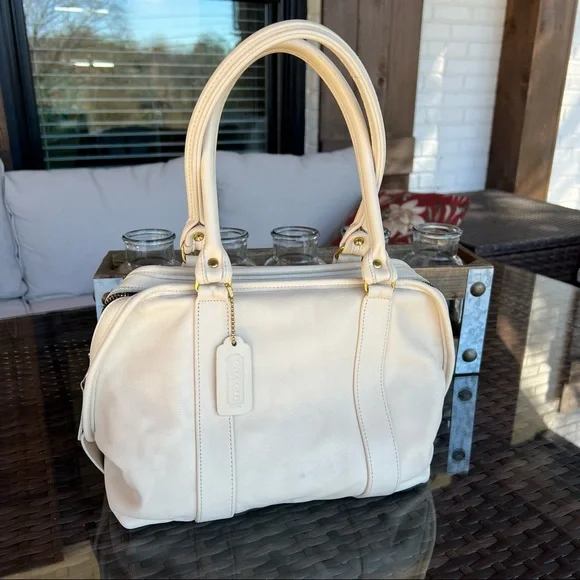 Coach | Bags | Vintage Coach Bone Ivory Soft Satchel 455 Drs